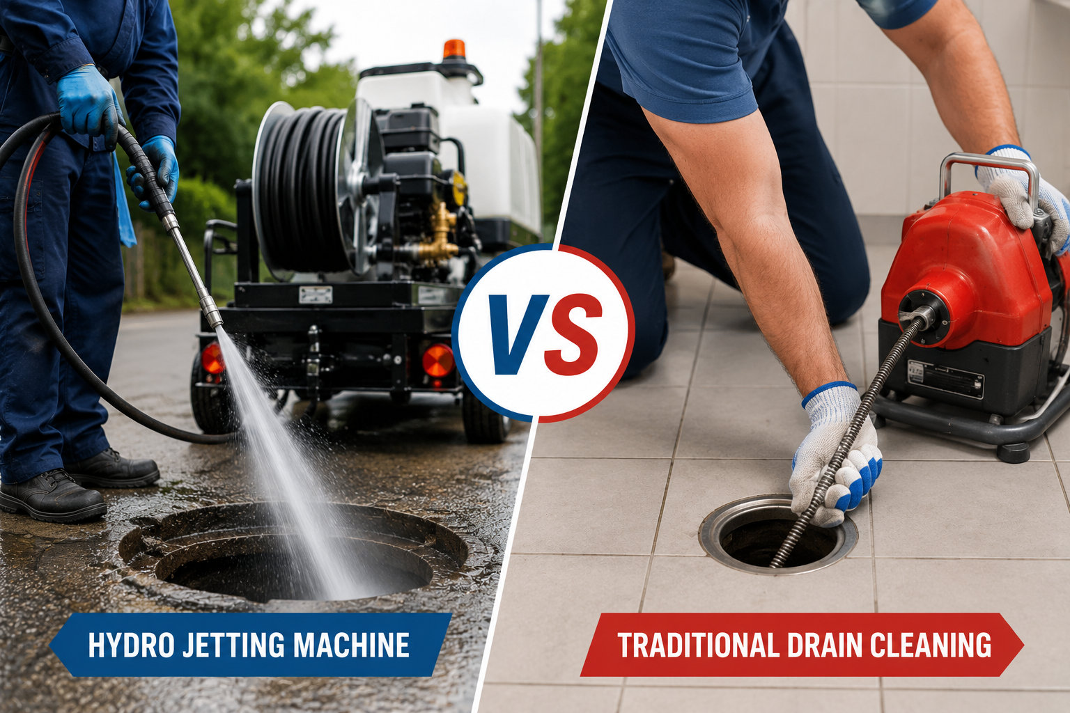 Hydro Jetting Machine vs Traditional Drain Cleaning